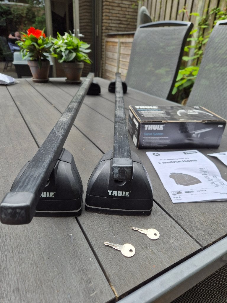 Thule Rapid System 753 dakdragerset, Auto diversen, Dakdragers, Ophalen, Gebruikt