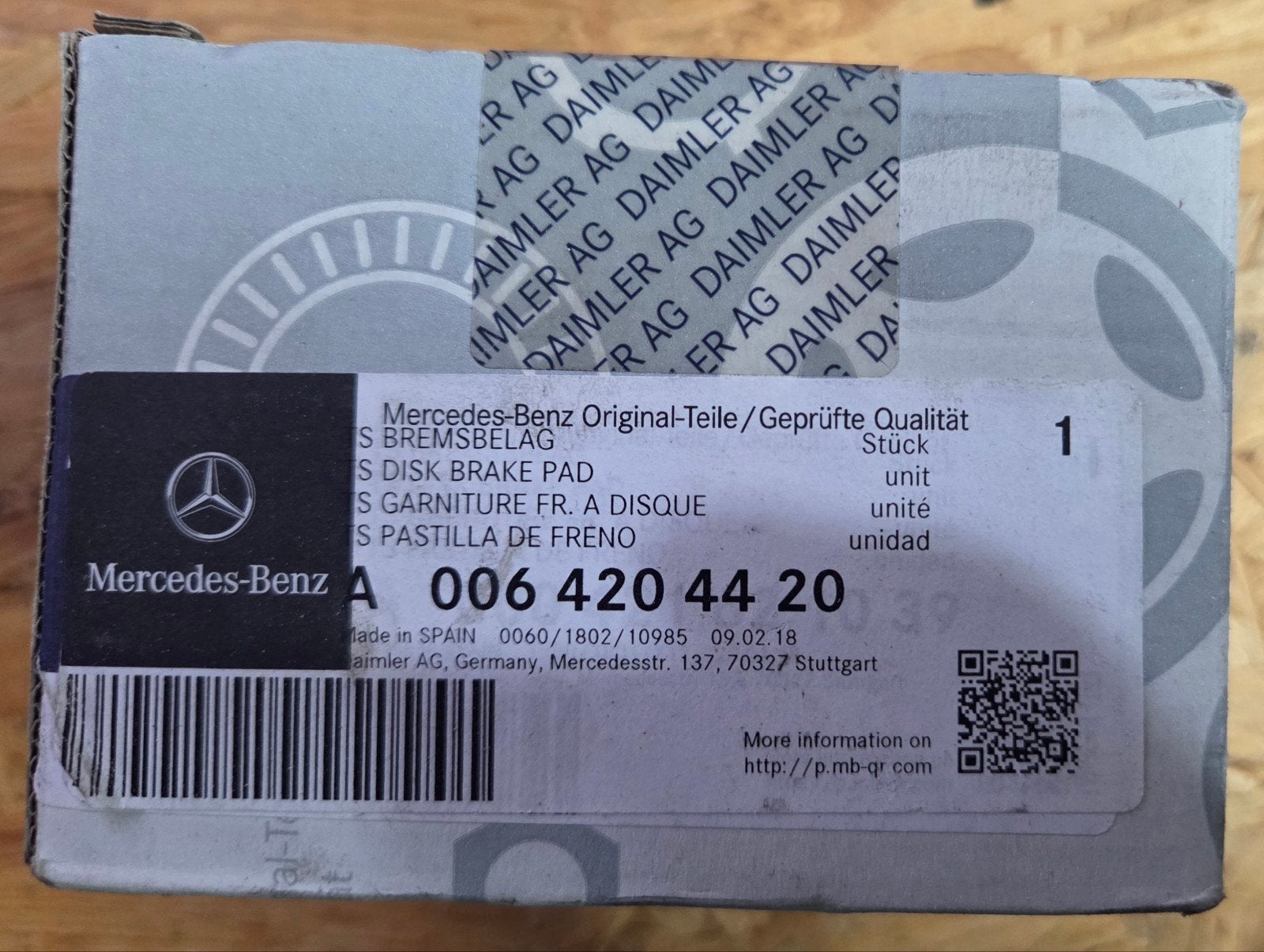 Mercedes-Benz Originele Remblokken Achteras, Auto-onderdelen, Ophalen of Verzenden, Nieuw, Mercedes-Benz