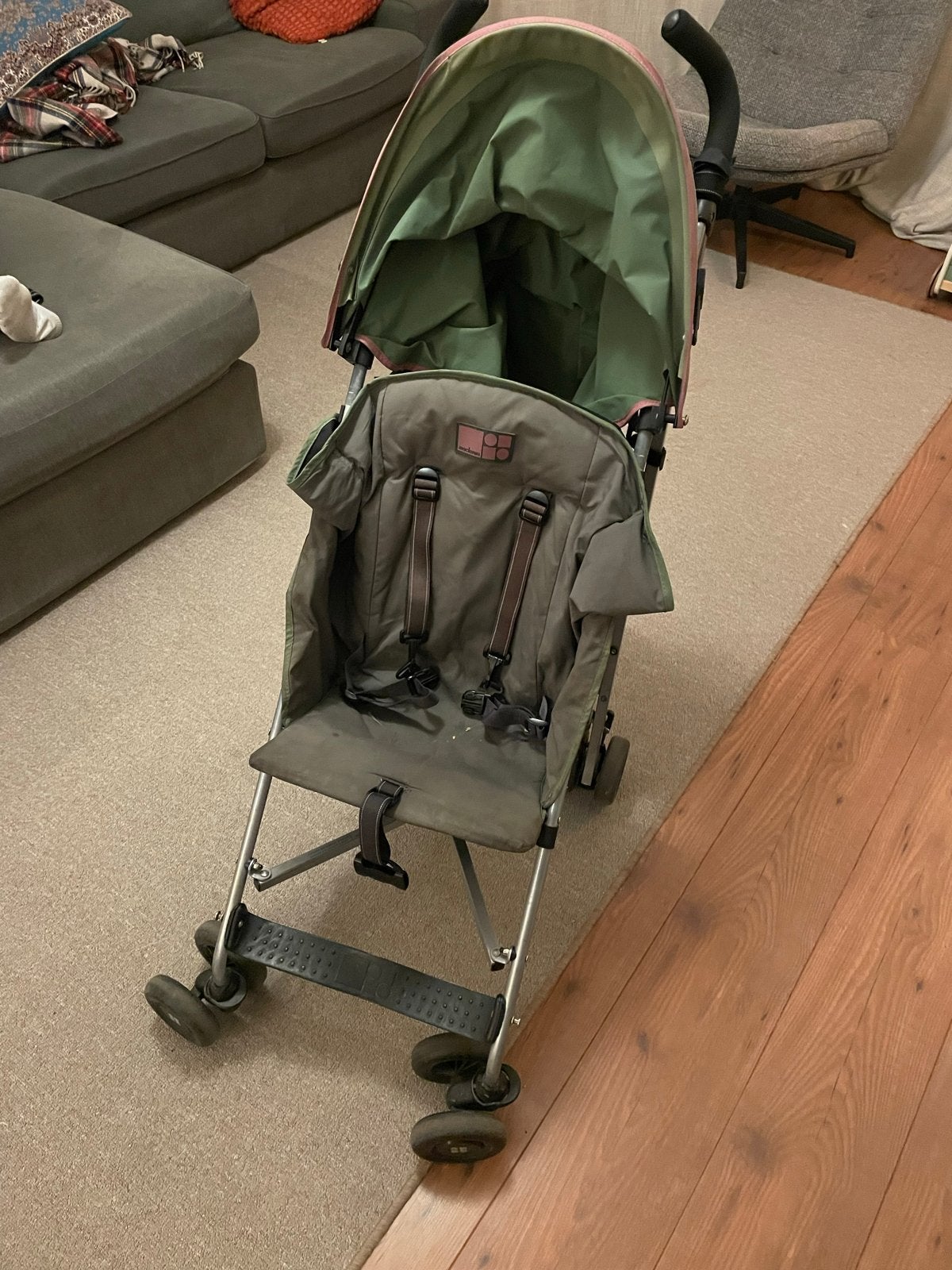 Maclaren buggy groen/paars met regenhoes, Ophalen of Verzenden, Gebruikt, Maclaren, Regenhoes