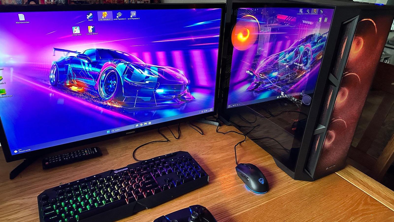 Complete Gaming Setup: PC, toetsenbord,muis,controler & Meer, Spelcomputers en Games, Games | Pc, Ophalen, Gebruikt, Overige genres