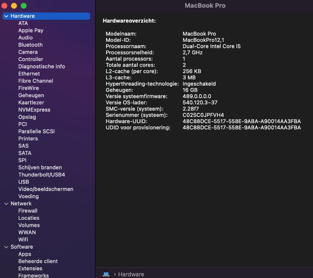 Foto 14 van Macbook Pro 2015 13" I5/16Gb/500 SSD.