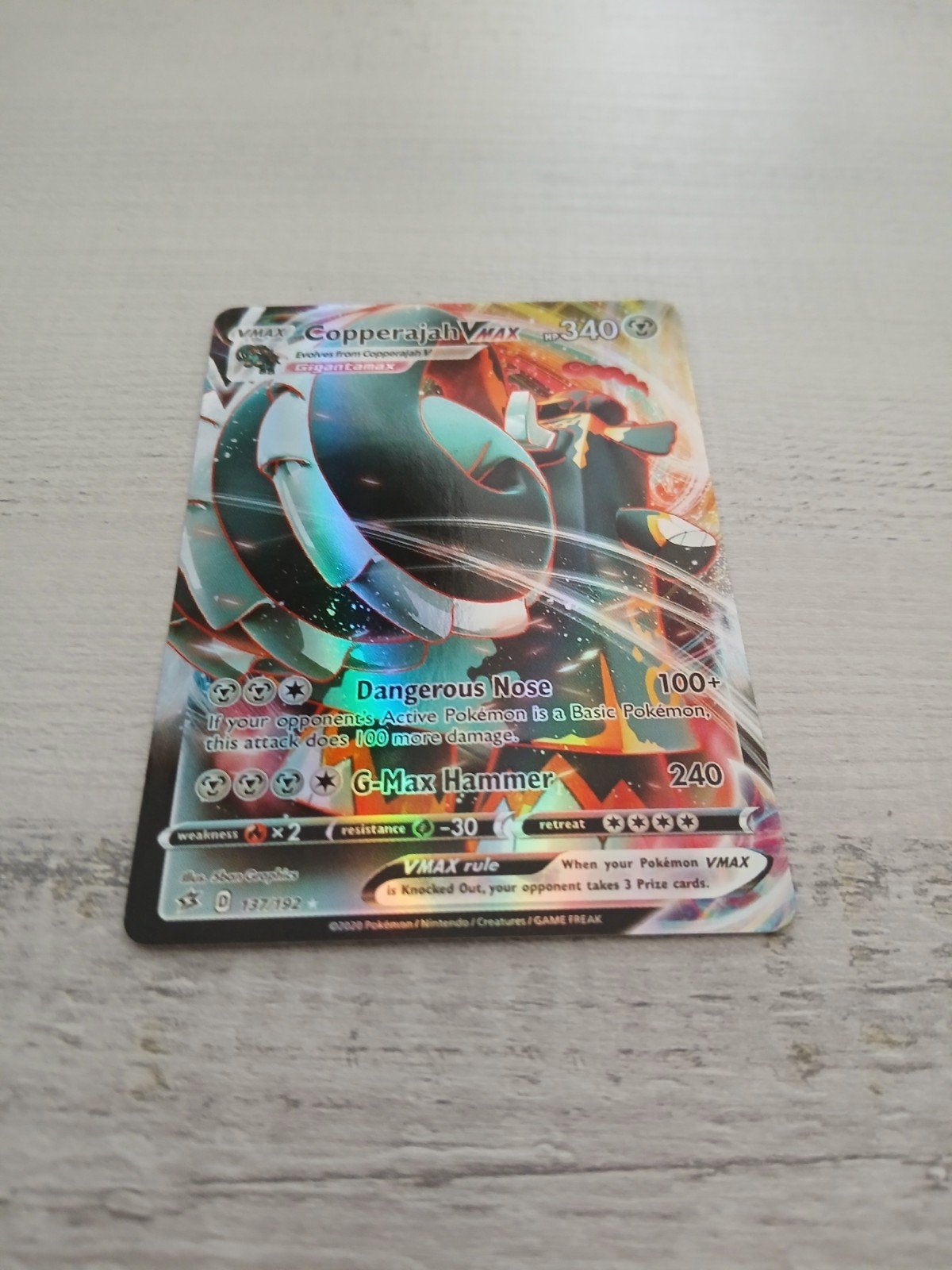 Copperajah VMAX Pokémon kaart - Zo goed als nieuw, Ophalen of Verzenden, Zo goed als nieuw, Losse kaart