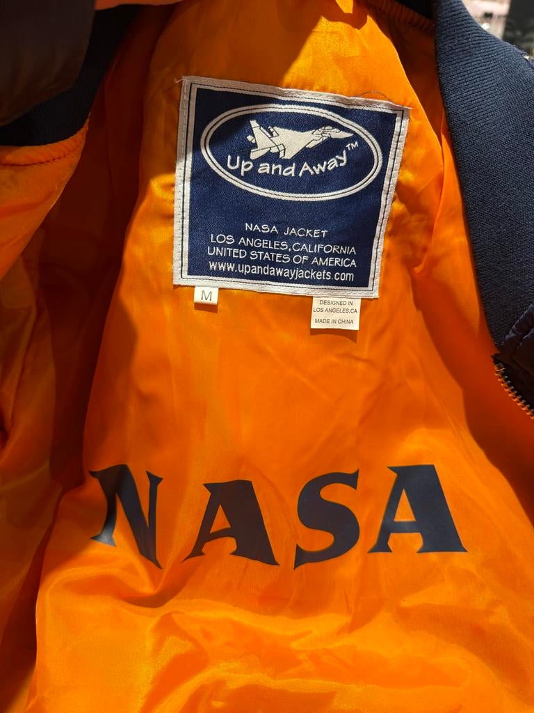 Donkerblauwe NASA bomberjack, Kleding | Heren, Ophalen of Verzenden, Nieuw, Blauw