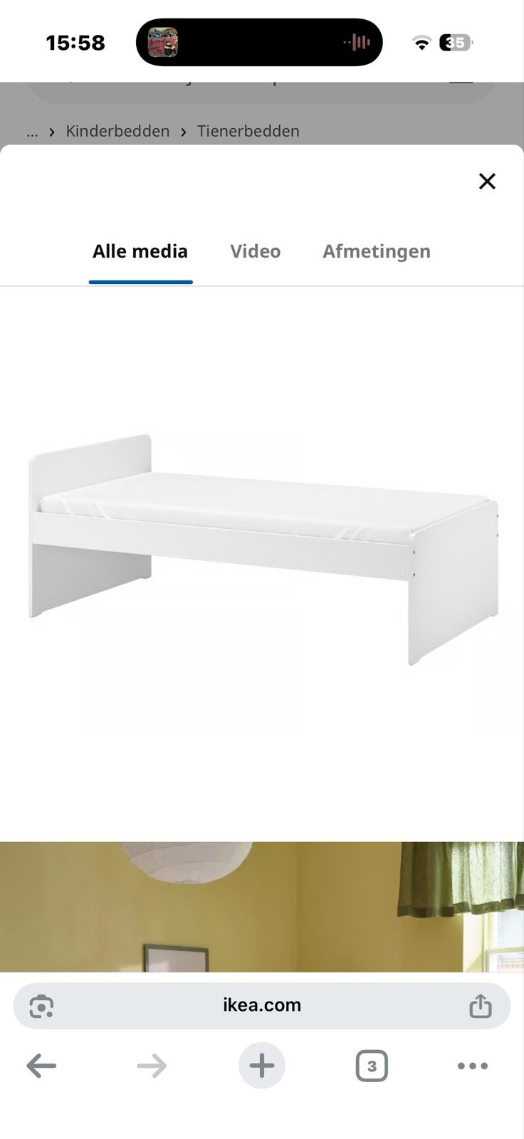 Wit eenpersoonsbed ikea slakt, Ophalen, 85 tot 100 cm, Zo goed als nieuw, Matras