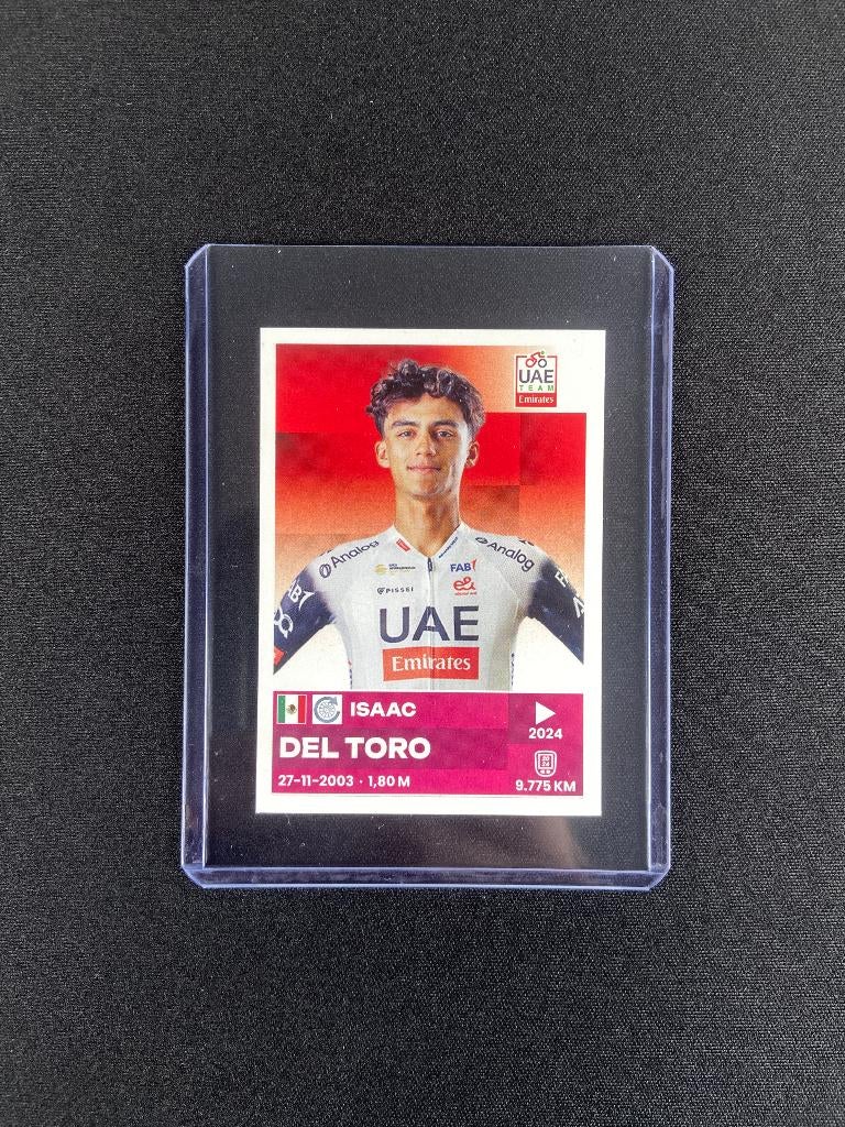 Isaac Del Toro Panini Giro d'Italia Rookie Sticker UAE, Verzenden, Zo goed als nieuw, Overige sporten, Poster, Plaatje of Sticker