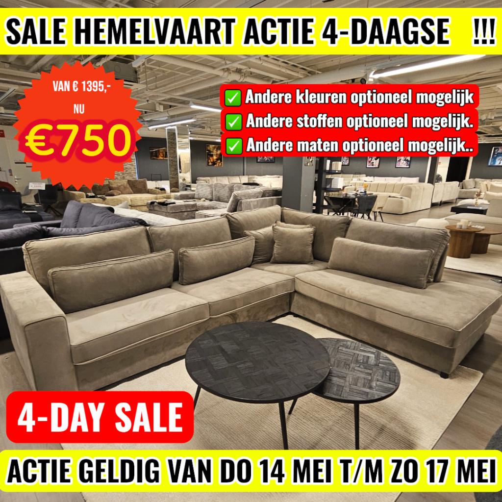 Hoekbank Hemelvaart Mega Actie Lounge XL 750 EURO SALE STUNT