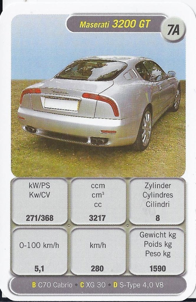 C27 autokaartje 7a maserati 3200 gt, Ophalen of Verzenden, Zo goed als nieuw, Auto's