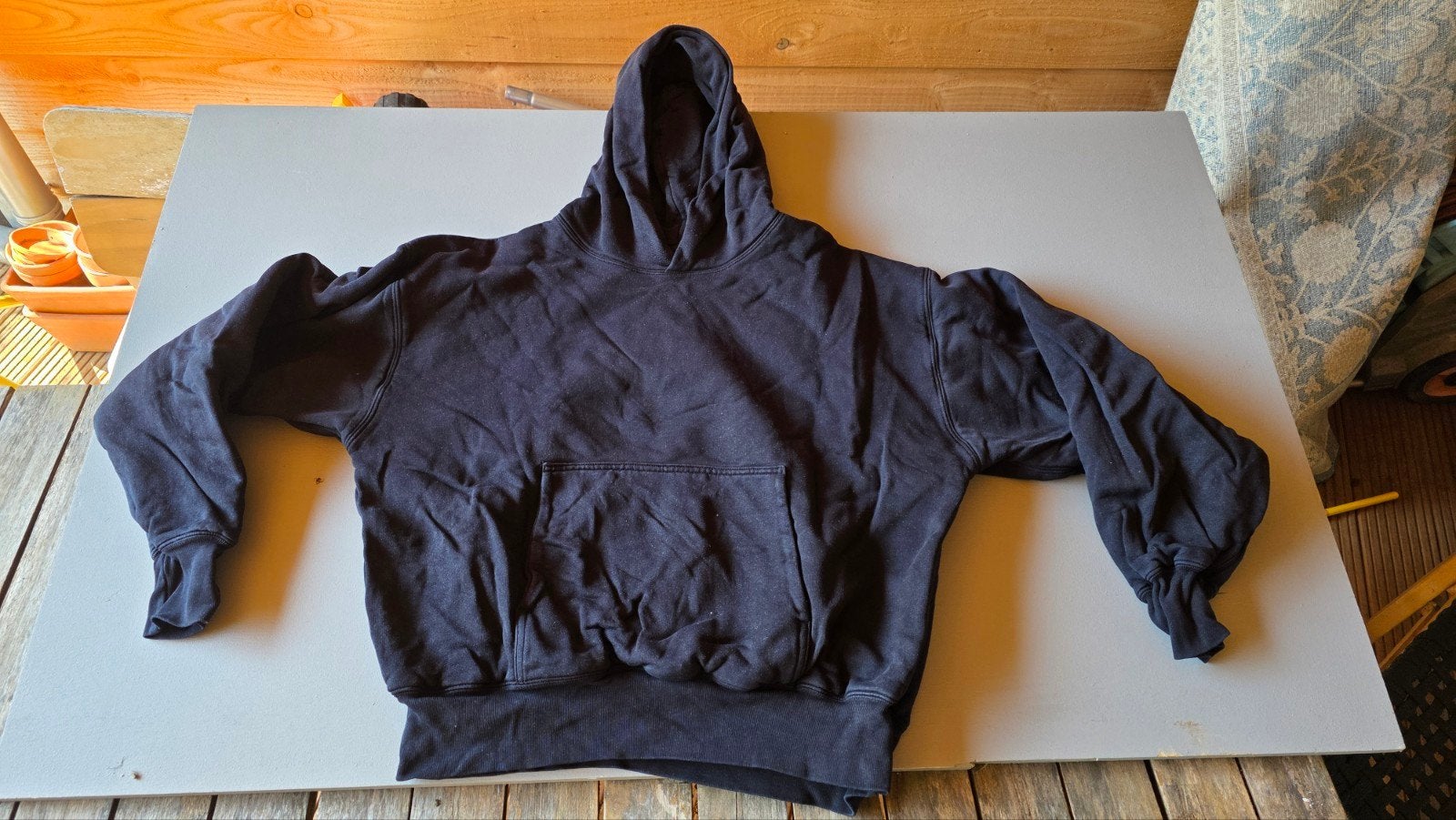 Yeezy Gap Balenciaga Perfect Hoodie Zwart Large SP22, Maat 52/54 (L), Zwart, Ophalen of Verzenden, Zo goed als nieuw