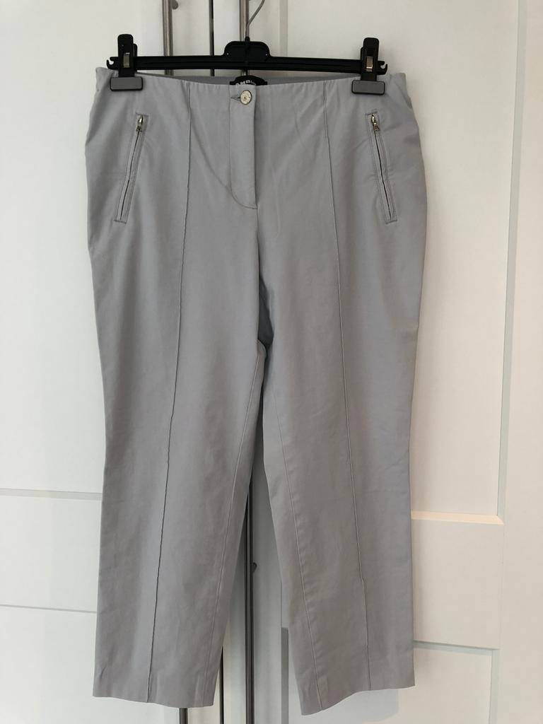 Als Nieuw Cambio Ros broek elastische taille grijs xl 40 42, Kleding | Dames, Broeken en Pantalons, Verzenden, Maat 42/44 (L)
