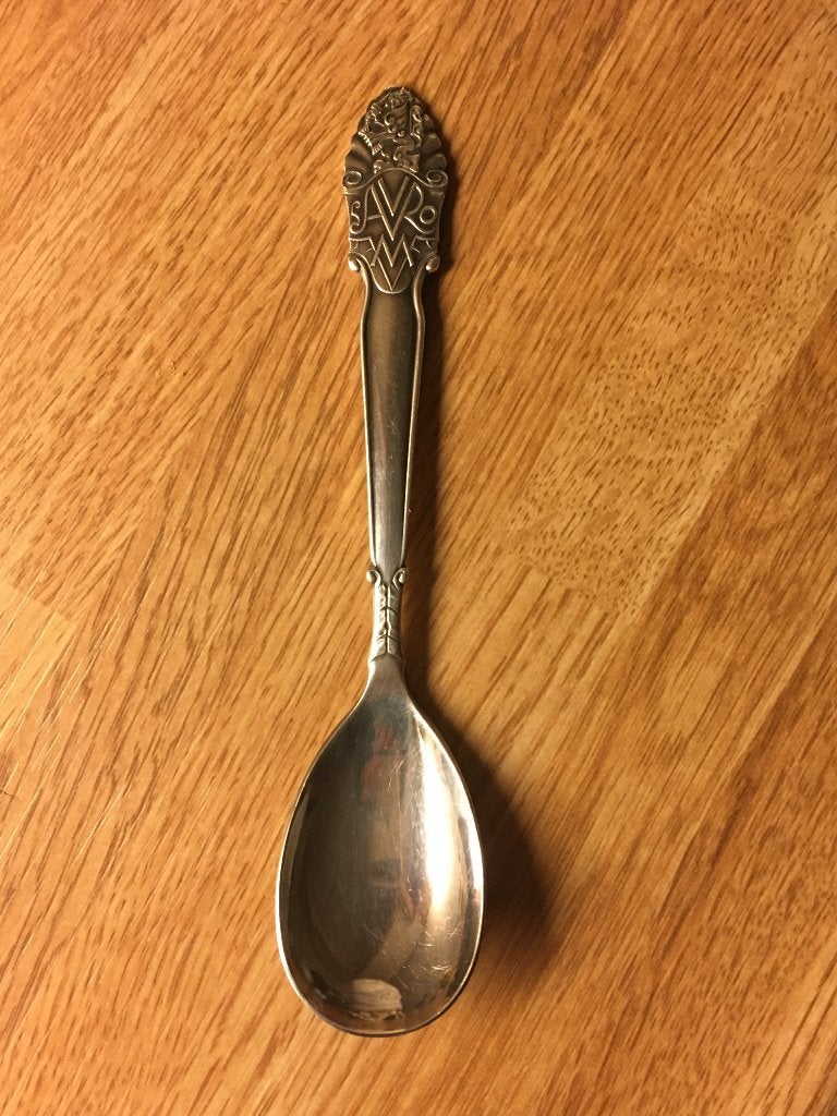 Kleine verzilverde lepel van Gero (verzilverd 90) voor AVRO, Antiek en Kunst, Antiek | Bestek, Ophalen of Verzenden