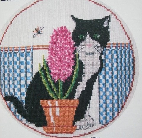 Borduurpatroon  Poes en Hyacint  nr 9856 do, Verzenden, Nieuw, Handborduren, Patroon
