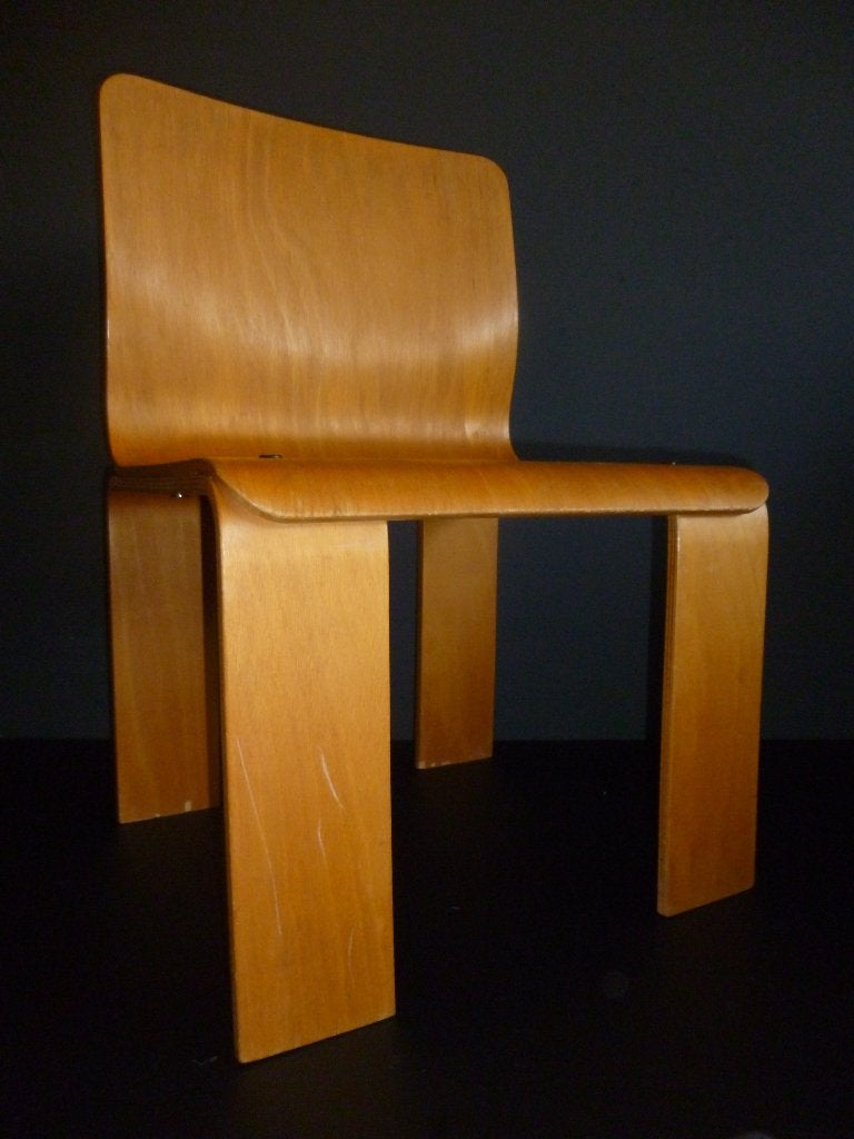 Bijzondere vintage plywood Scandinavisch design kinderstoel, Ophalen of Verzenden, Gebruikt, Stoel(en)
