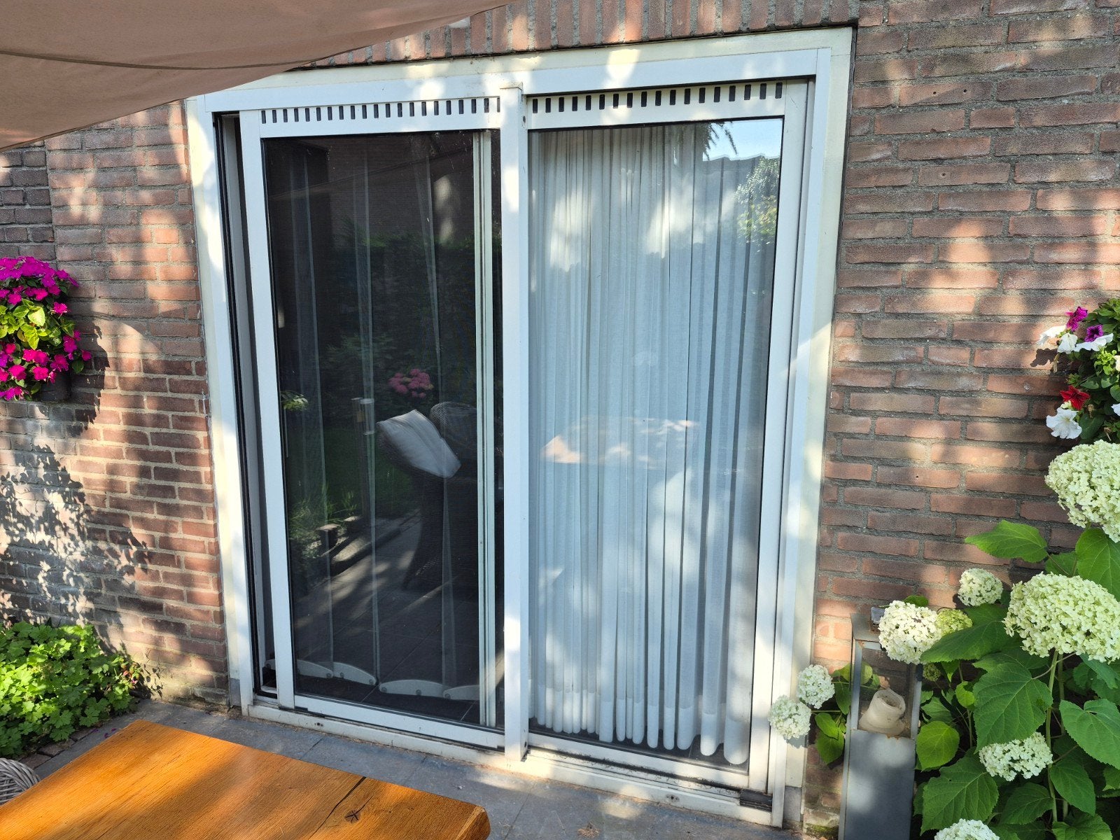 Aluminium schuifpui met dubbel glas, Doe-het-zelf en Verbouw, Ophalen, Gebruikt, 120 cm of meer, Buitendeur