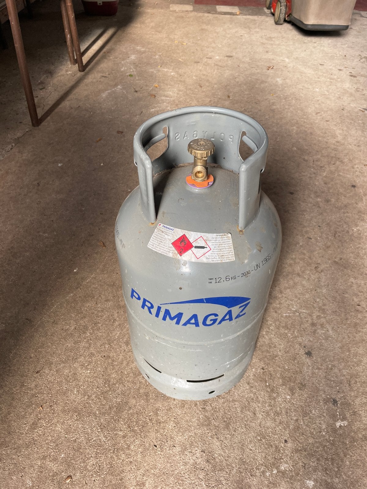 Primagaz gasfles 12.5 kg - driekwart vol, Ophalen, Gebruikt