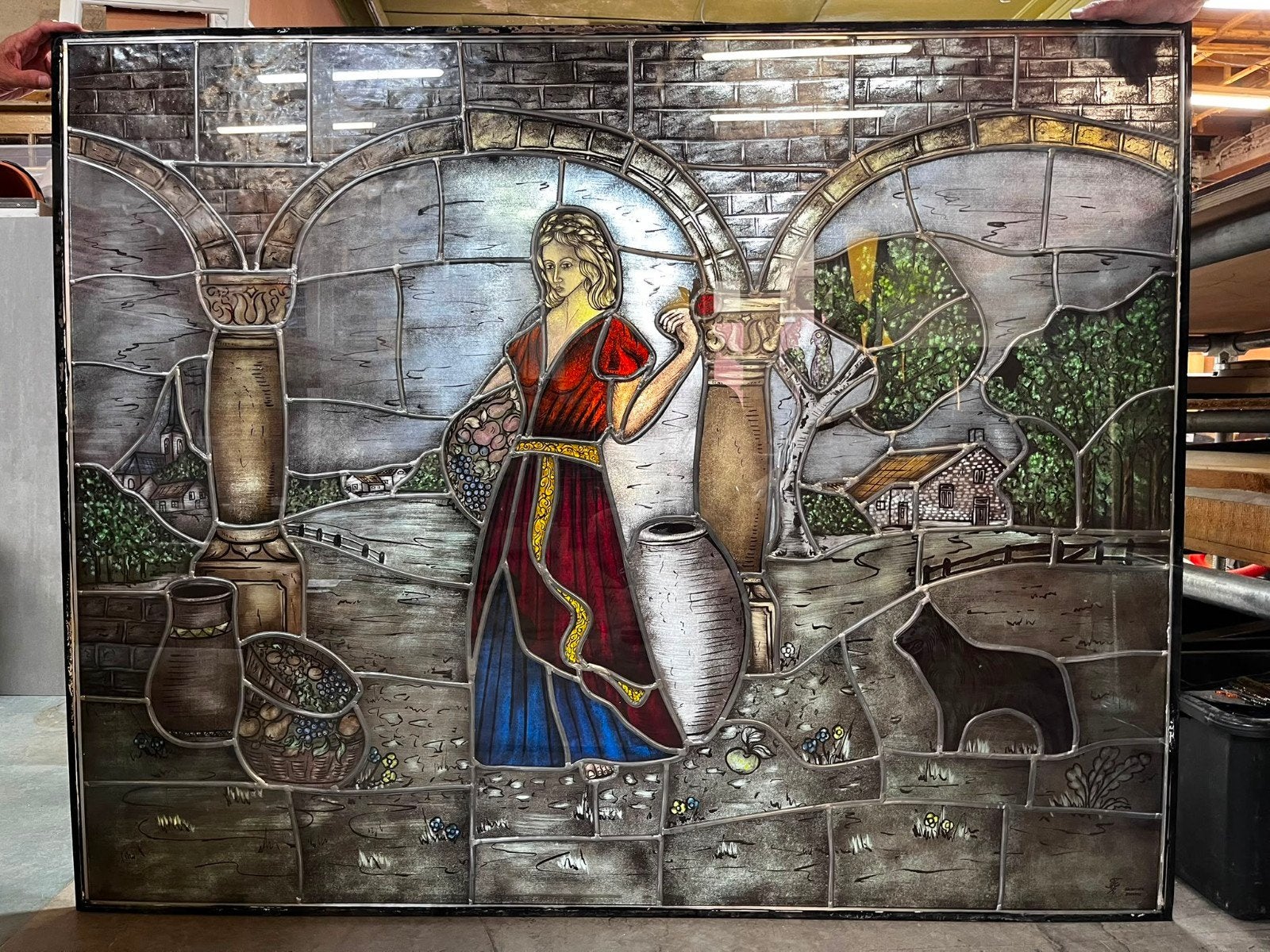 Gebrandschilderd Glas in lood, Antiek en Kunst, Ophalen