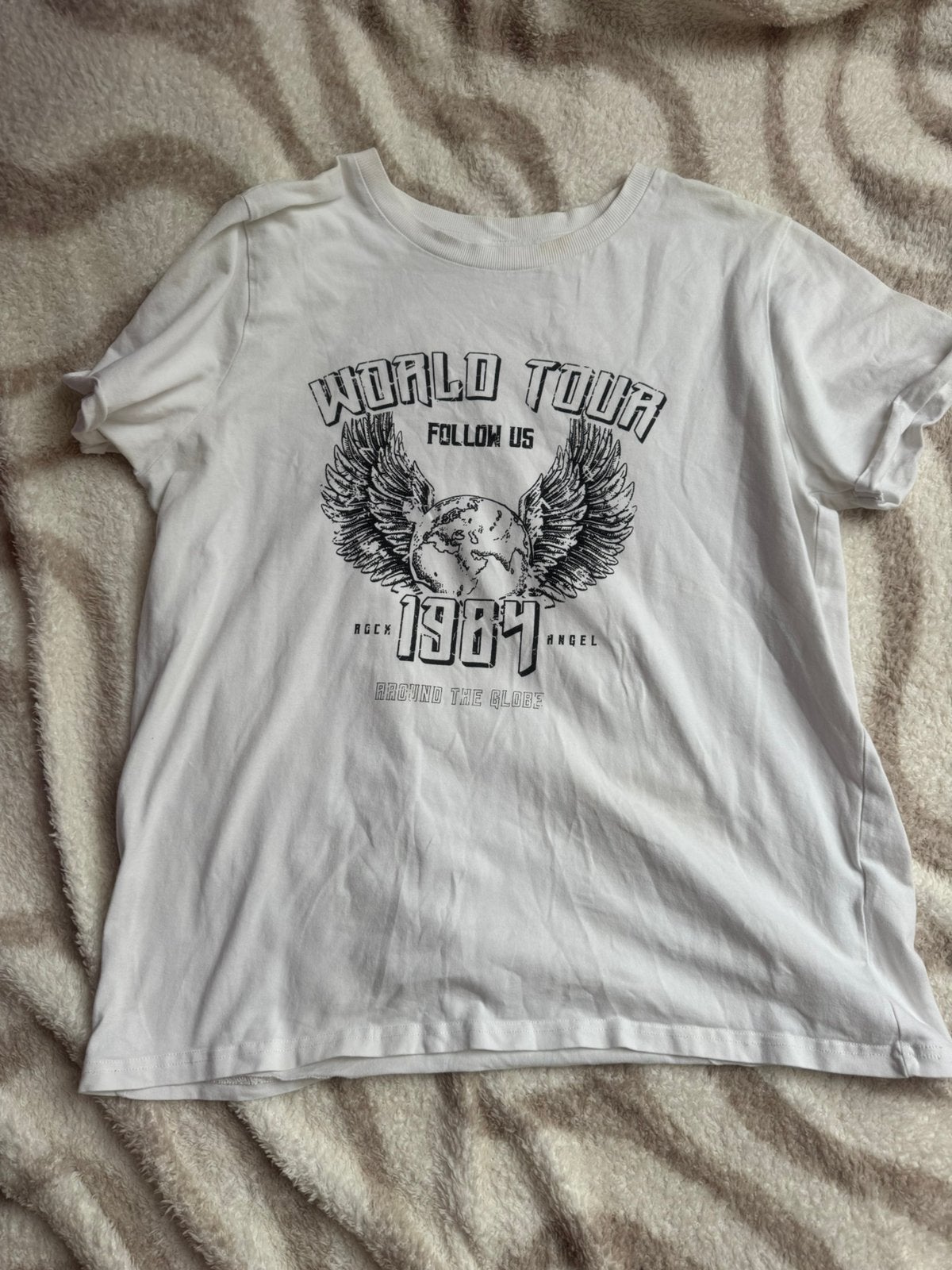 T-Shirt maat S world tour 1984, Ophalen of Verzenden, Zo goed als nieuw, Wit, Korte mouw