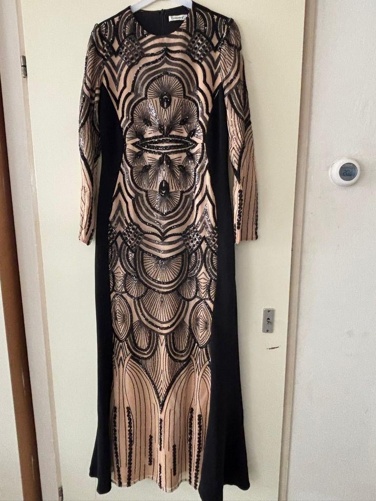 Elegante feestjurk met pailletten - Maat 44, Galajurk, Zwart, Maat 42/44 (L), Ophalen of Verzenden