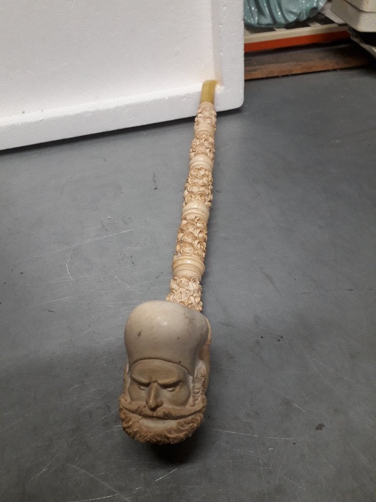 ANTIEKE LANGE MEERSCHUIM met lichte gebruikssporen 40 cm, Ophalen of Verzenden