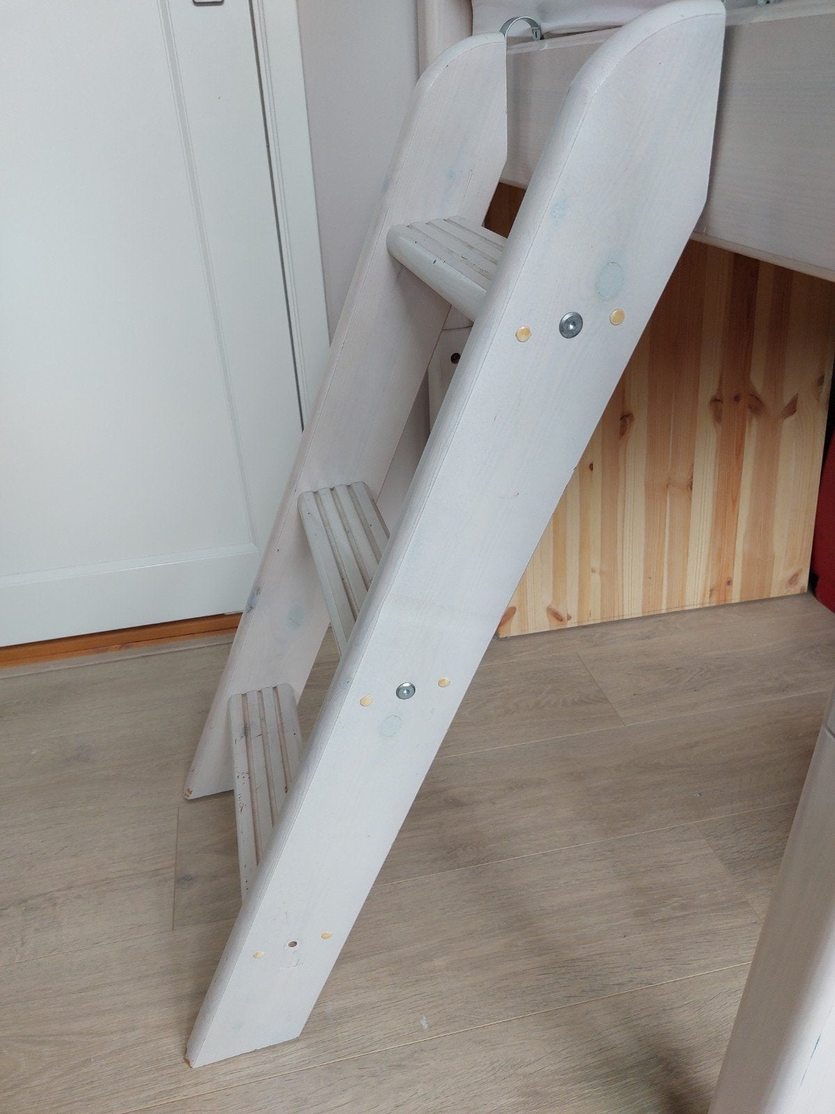 Flexa schuine trap voor halfhoogslaper - white wash, Ophalen, Gebruikt, 140 tot 160 cm, Hoogslaper of Stapelbed