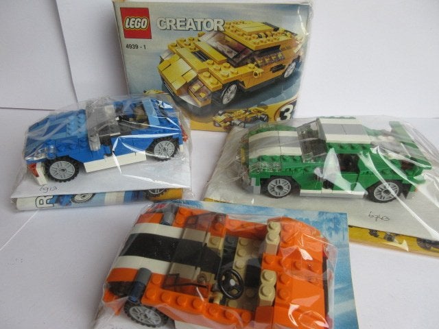 4 Lego auto's, 6743 6913 4939 31017 met bouwtekeningen, Kinderen en Baby's, Ophalen of Verzenden, Complete set, Lego