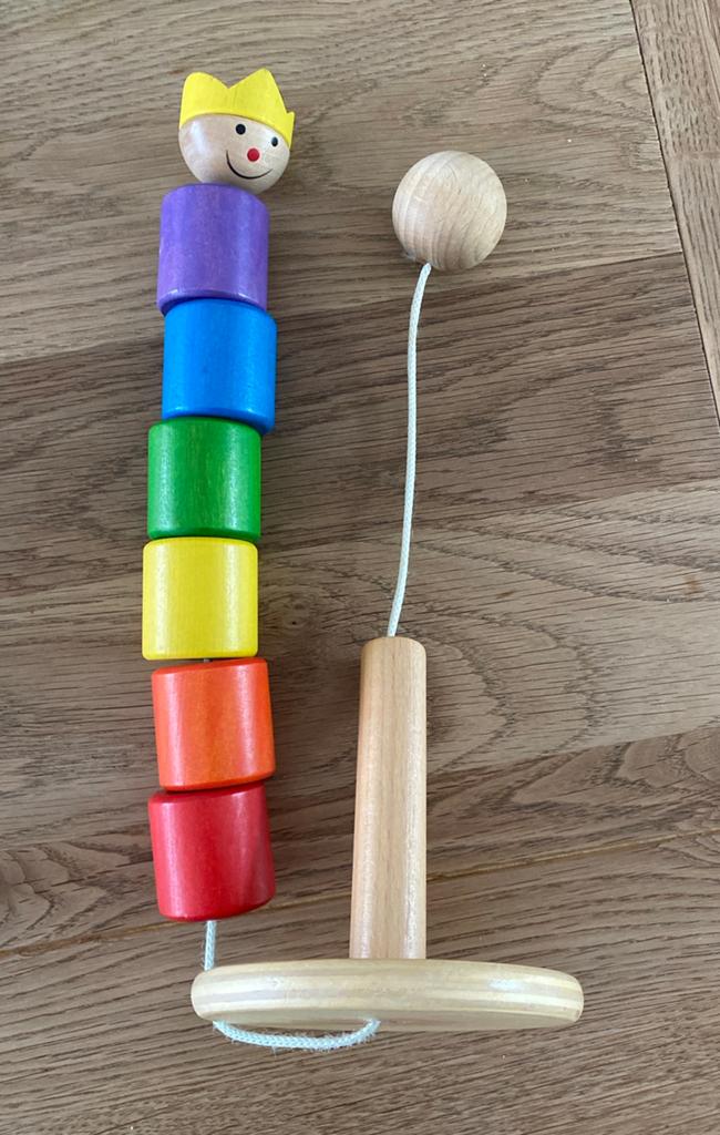 Houten speelgoed toren coordinatie behendigheid, Ophalen, Gebruikt