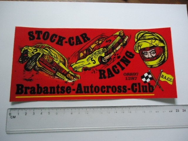 sticker oud STOCK CAR autocross auto cross stuntman, Verzenden, Zo goed als nieuw, Bedrijf of Vereniging