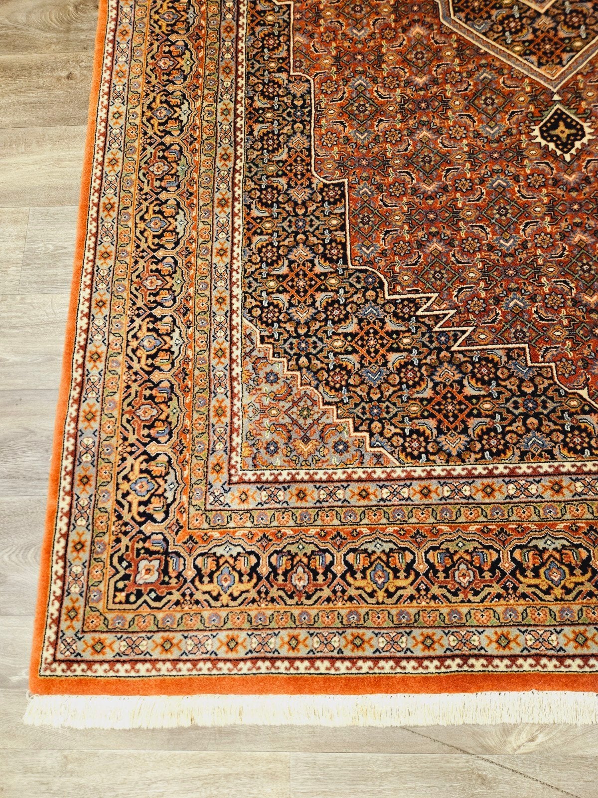 Perzisch Handgeknoopt Bidjar Tapijt. 200 x 310, Crème, Perzisch, 200 cm of meer, Ophalen of Verzenden