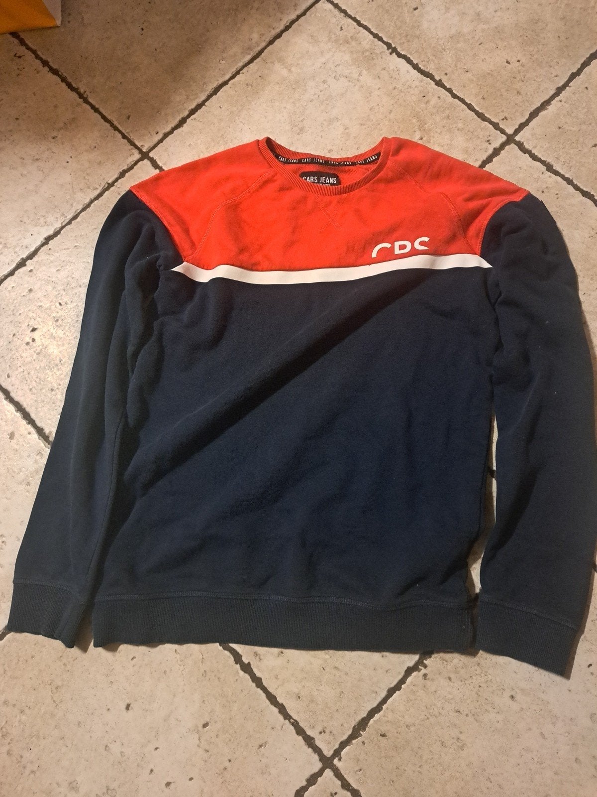 Cars Jeans sweater rood/blauw maat 16 (kindermaat), Cars Jeans, Overige maten, Ophalen of Verzenden, Gedragen