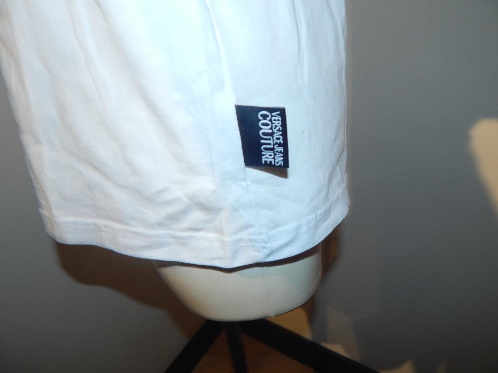 Versace jeans couture leuk basic shirt merk stiksel L, Verzenden, Wit, Maat 42/44 (L), Zo goed als nieuw