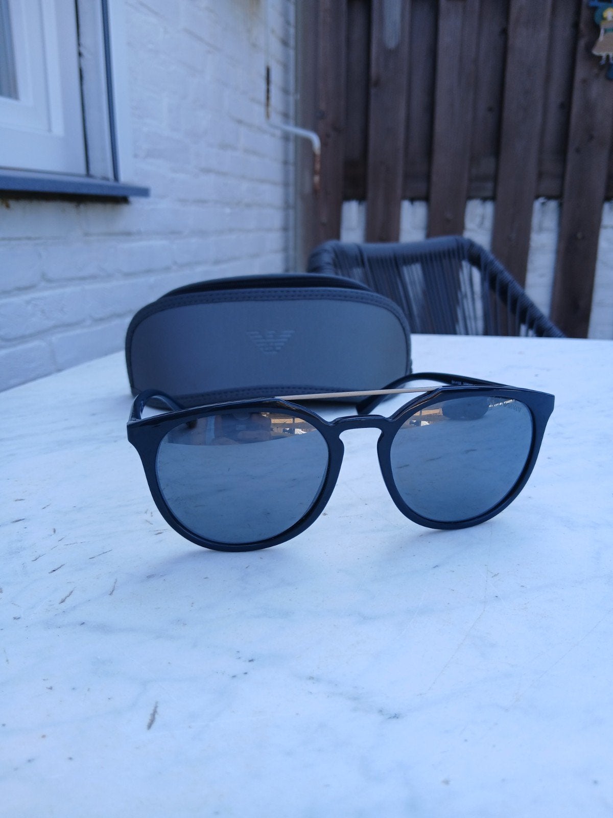 Emporio Armani Zonnebril AR4103 Antraciet grijs, Ophalen of Verzenden, Gebruikt, Overige kleuren, Zonnebril