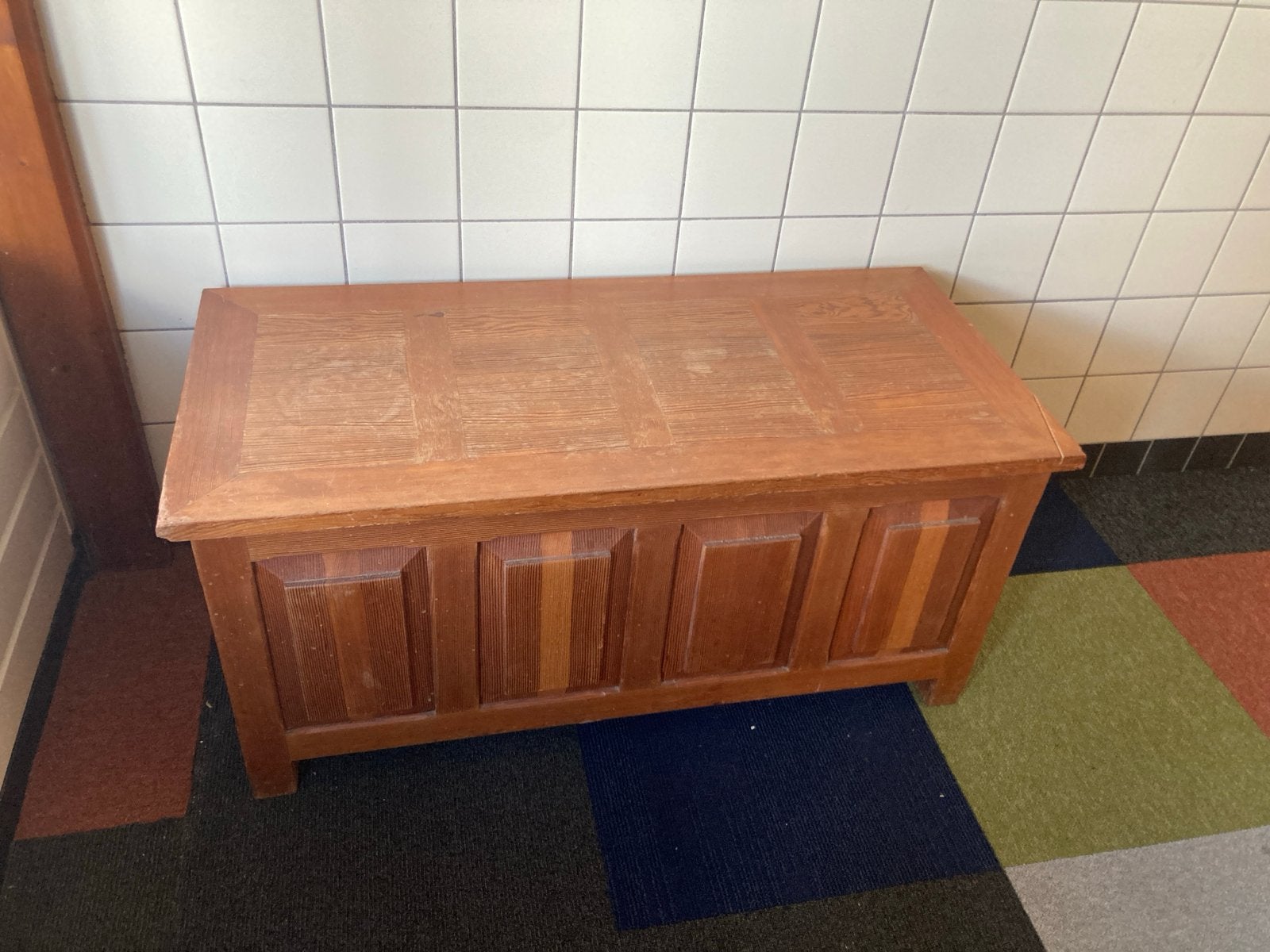 Houten kist - Opbergkist - Dekenkist, Ophalen, 50 – 75, Gebruikt, 100 tot 150 cm