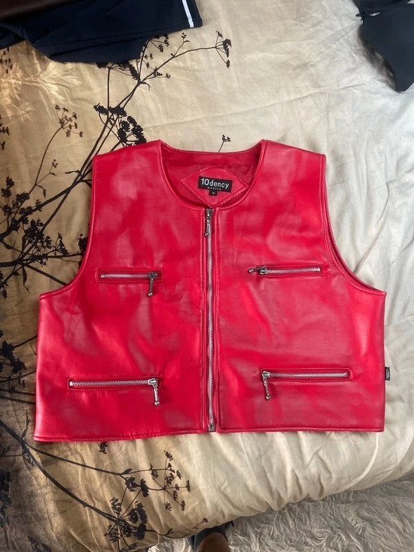 Top/Gilet pu leer rood XL, Kort, Maat 46/48 (XL) of groter, 10Dency basics, Ophalen of Verzenden