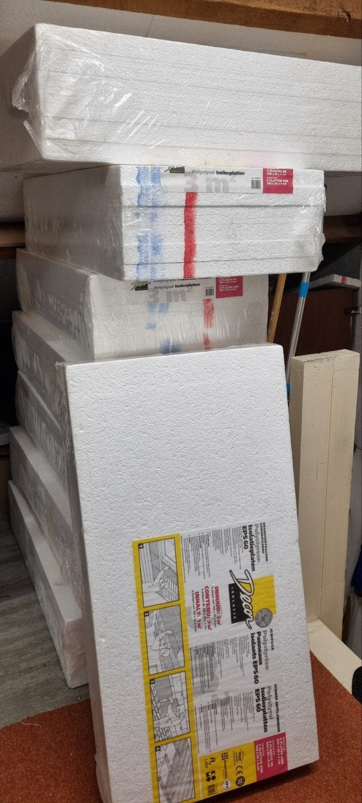 Polystyreen Isolatieplaten EPS 60 - Nieuw, Ophalen, 4 tot 8 cm, Dakisolatie, Nieuw