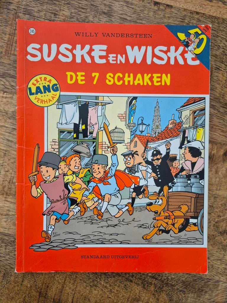 Suske en Wiske 245 - De 7 Schaken (september 1995), Boeken, Eén stripboek, Ophalen of Verzenden, Gelezen, Willy Vandersteen
