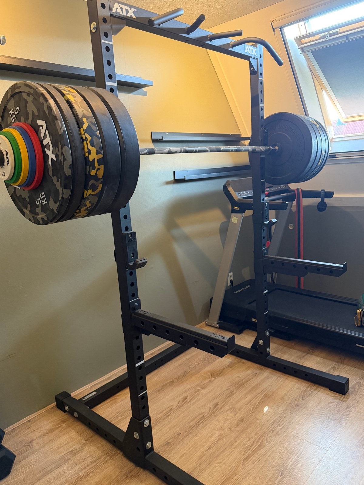 ATX Power Rack met halterstang en gewichten, Ophalen, Krachtstation, Armen, Zo goed als nieuw