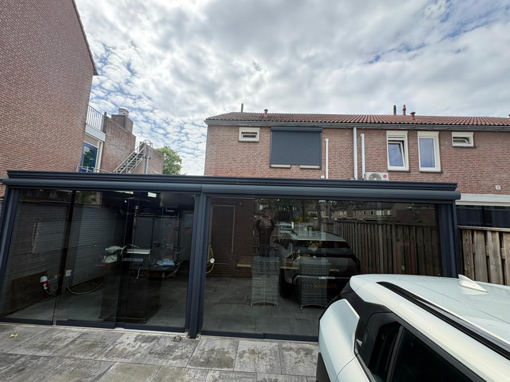 Moderne veranda met zonwering, Ophalen of Verzenden, Gebruikt, Veranda