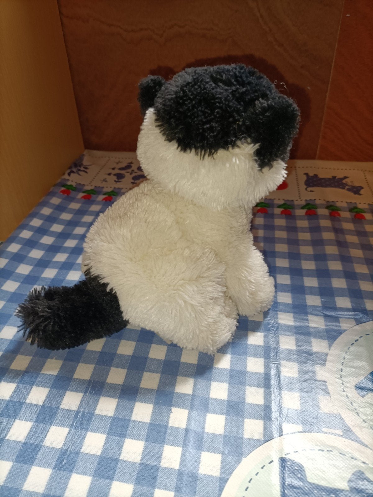 Sunkid poes knuffel kat wit met zwart, Ophalen of Verzenden, Zo goed als nieuw