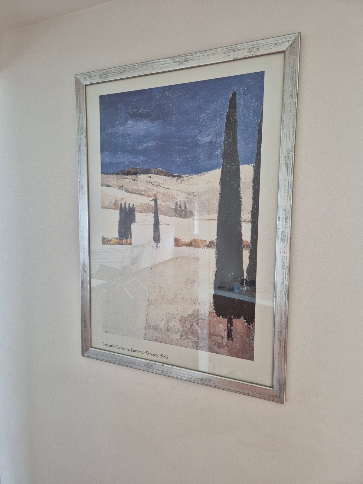 Bernard Cathelin - Environ d'Arezzo 1986, ingelijst, Papier/karton, Ingelijst, Print, Landschap
