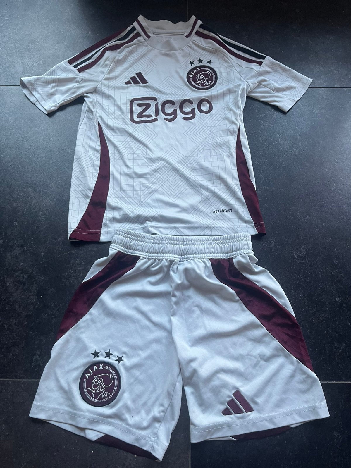 Origineel Ajax tenue maat 140  9-10Y, Maat XS of kleiner, Ophalen of Verzenden, Zo goed als nieuw, Set
