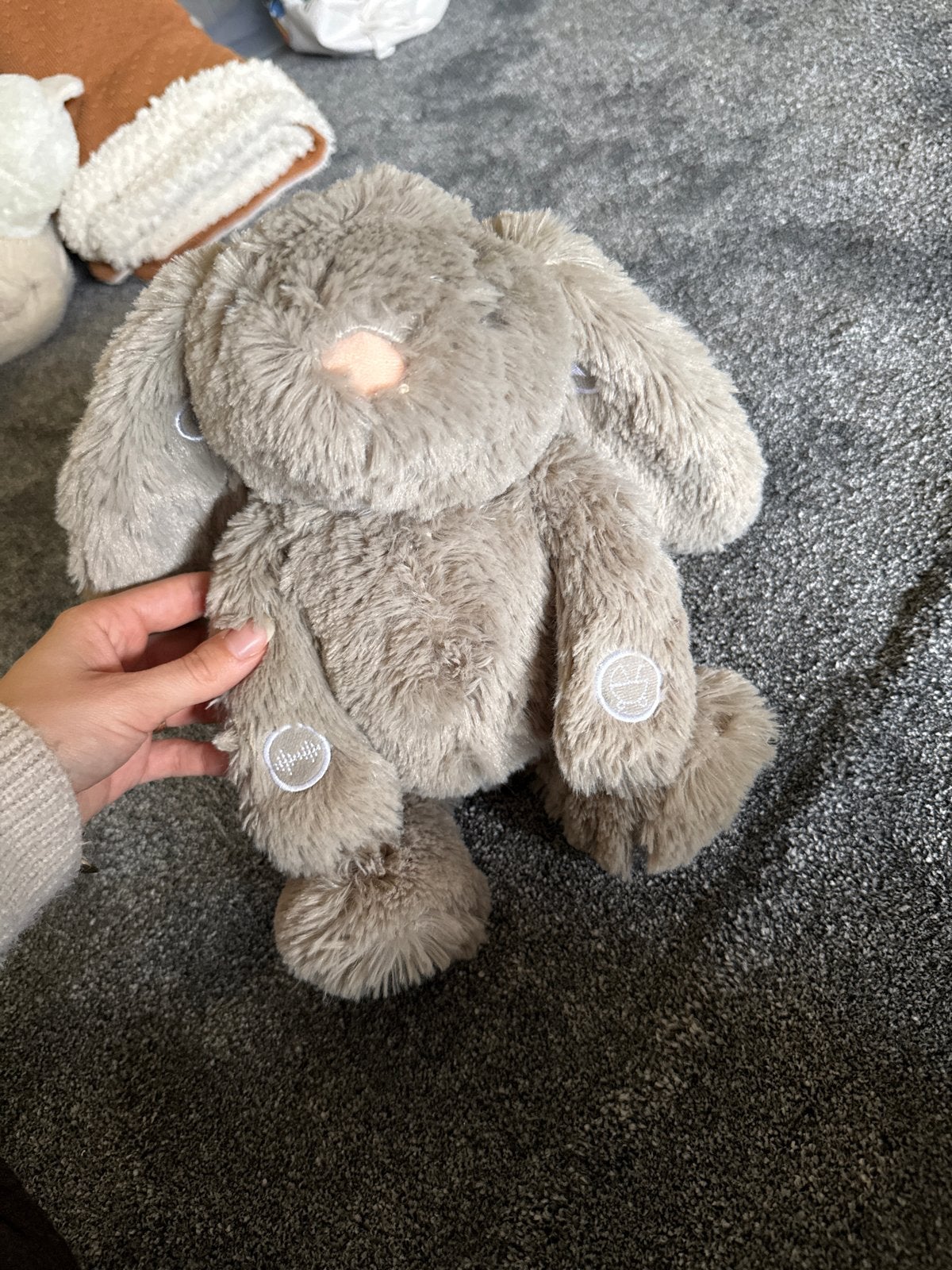 Twinly Hartslagknuffel Konijn - Kalmerend en Zacht, Overige merken, Met geluid, Grijs, Konijn