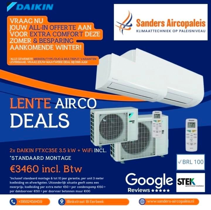 Airco systemen incl montage Lente deals! Pak nu nog uw kans