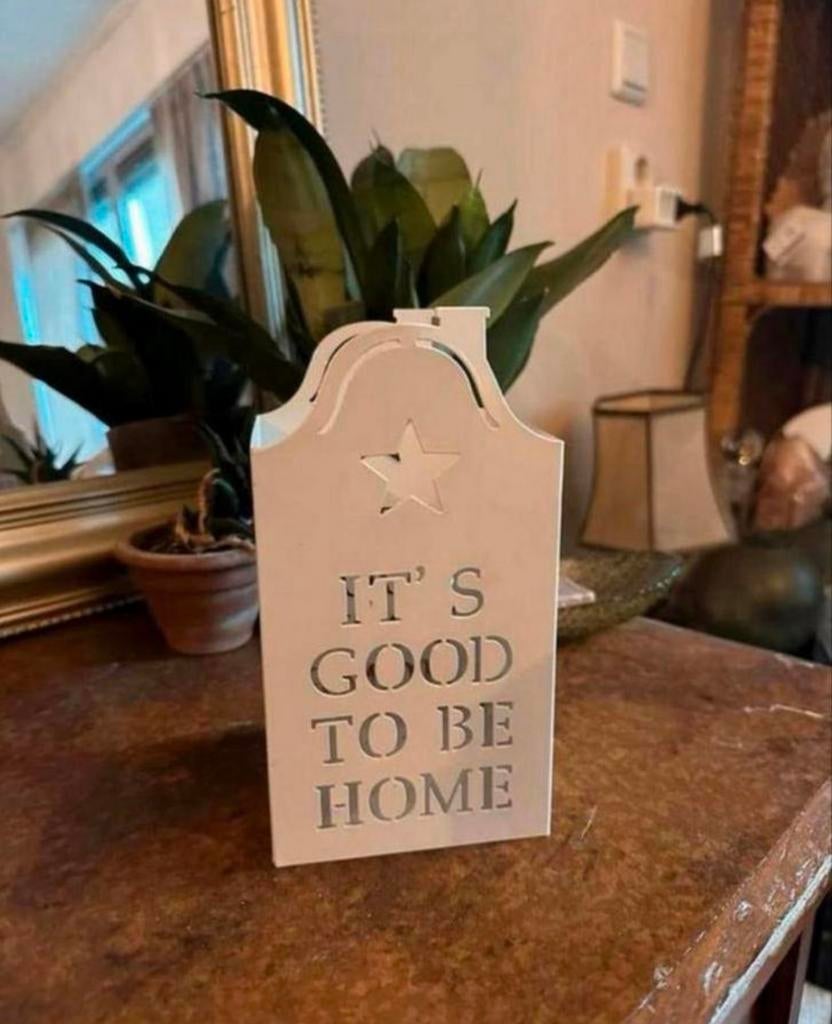 Landelijke waxinelichthouder in vorm van grachtenpand / huis, Ophalen of Verzenden, Zo goed als nieuw