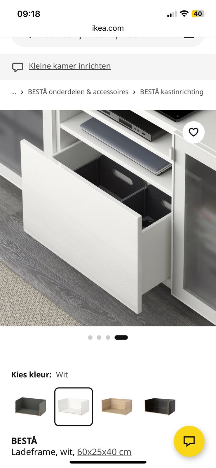 IKEA Besta lades met frontjes en rails (2 stuks), Huis en Inrichting, Ophalen, Gebruikt