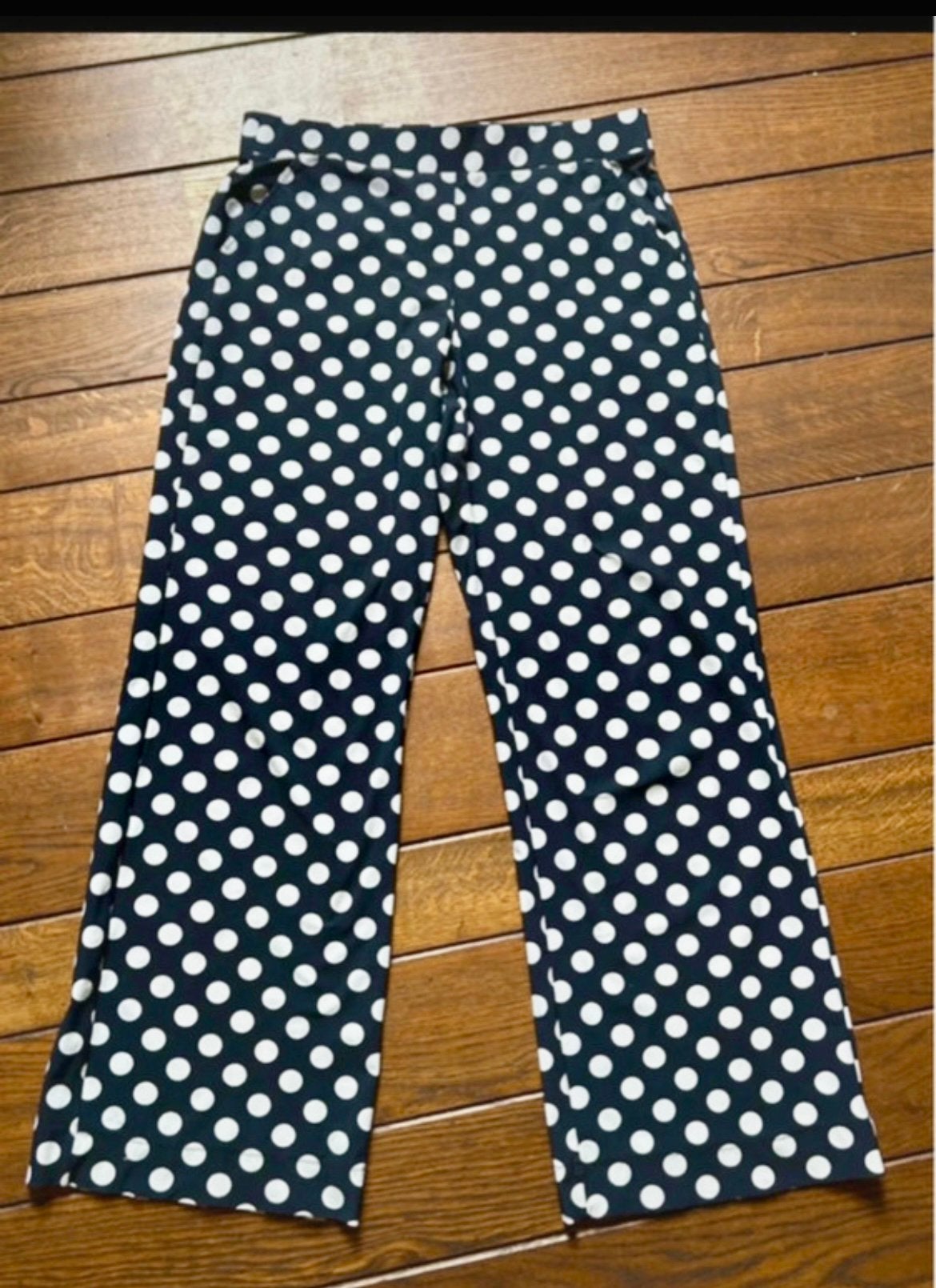 Marineblauw, witte Studio Anneloes Wide Leg polkadot broek L, Blauw, Maat 42/44 (L), Ophalen of Verzenden, Zo goed als nieuw