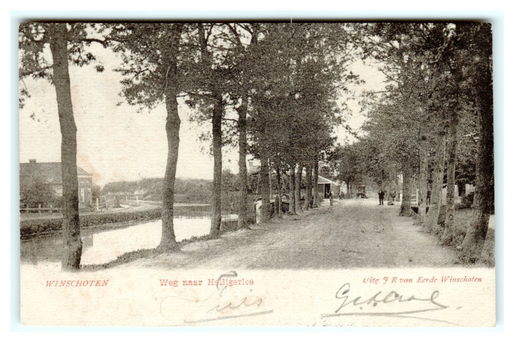 Winschoten, Weg naar Heiligerlee, Verzamelen, Ansichtkaarten | Nederland, Ophalen of Verzenden, Voor 1920, Gelopen, Groningen
