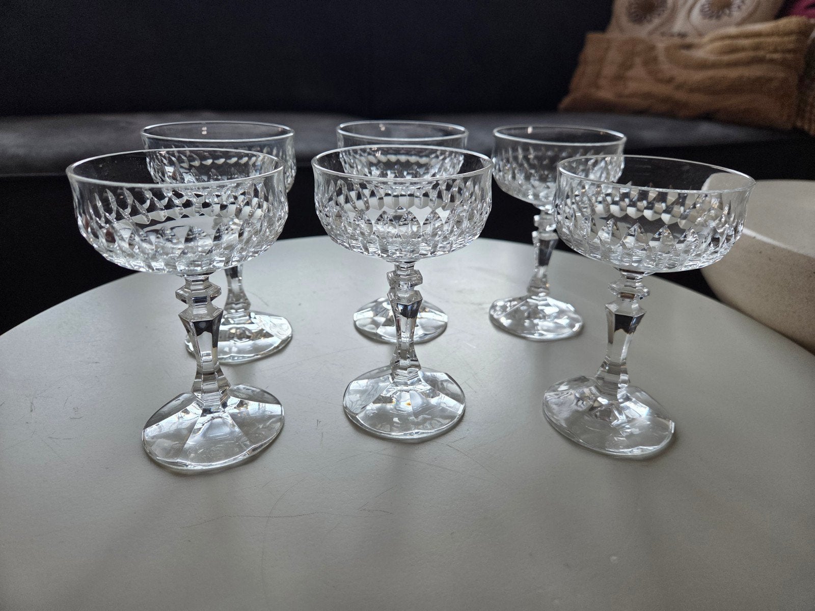 6 kristalen advocaat glazen, Verzamelen, Ophalen, Zo goed als nieuw, Overige typen