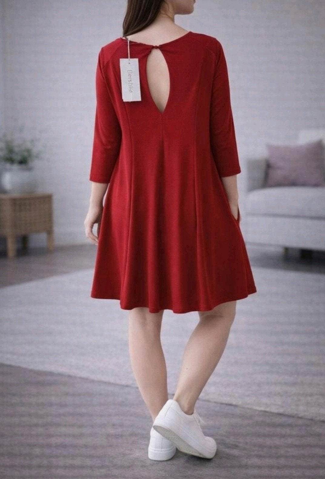 Bershka jurk maat L nieuw, Maat 42/44 (L), Nieuw, Knielengte, Rood
