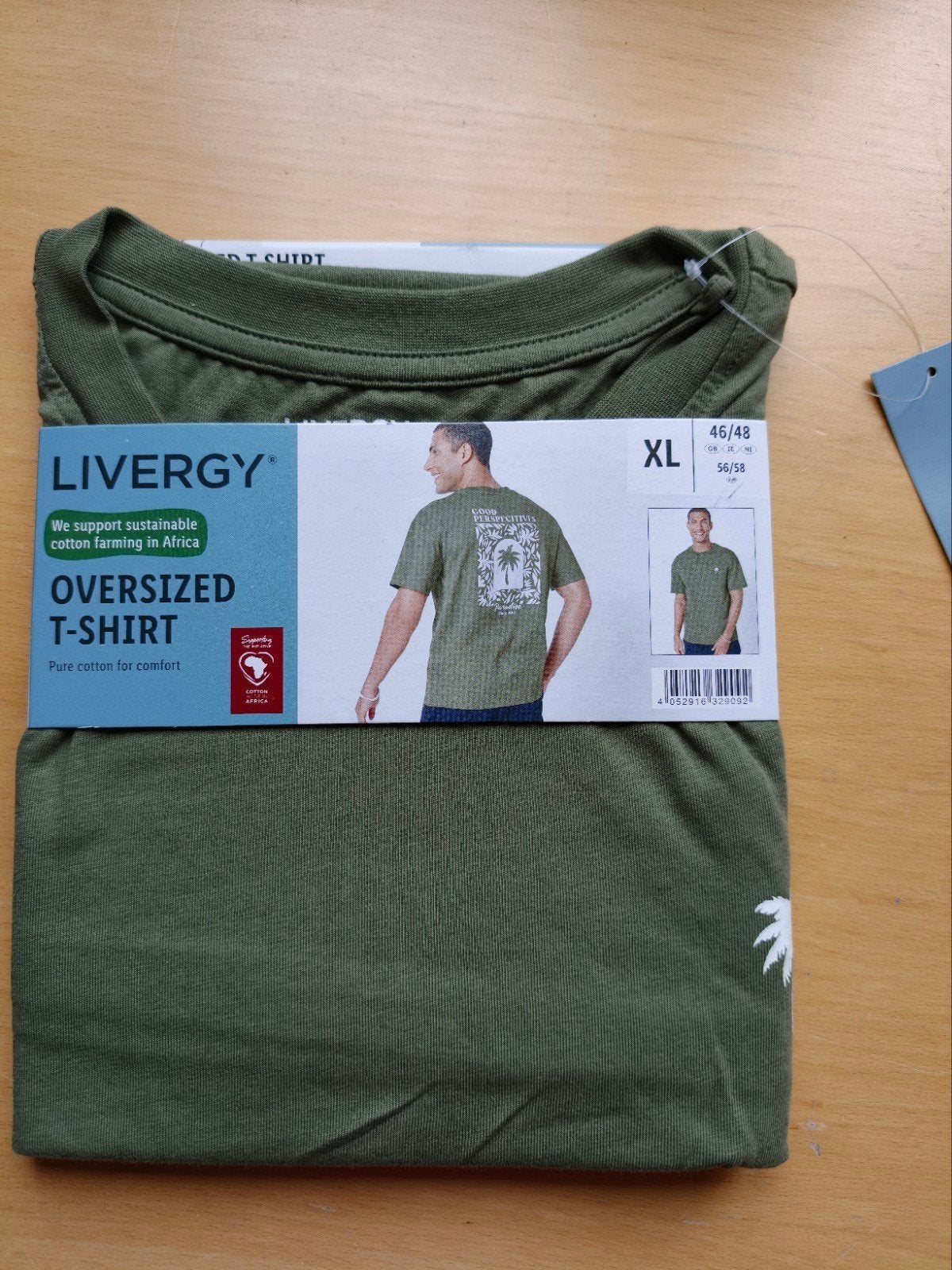 LIVERGY Oversized T-shirt - Nieuw met label, Kleding | Heren, T-shirts, Ophalen of Verzenden, LIVERGY, Groen, Maat 56/58 (XL)