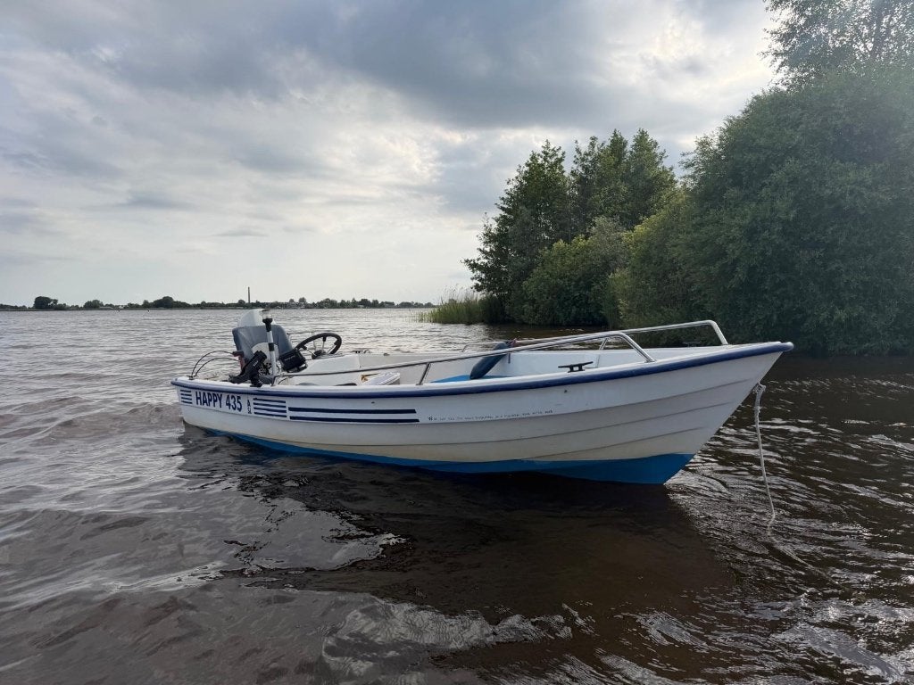 happy 435 visboot 15 pk Suzuki 4 takt, Ophalen, 10 tot 30 pk, Gebruikt, 15 pk