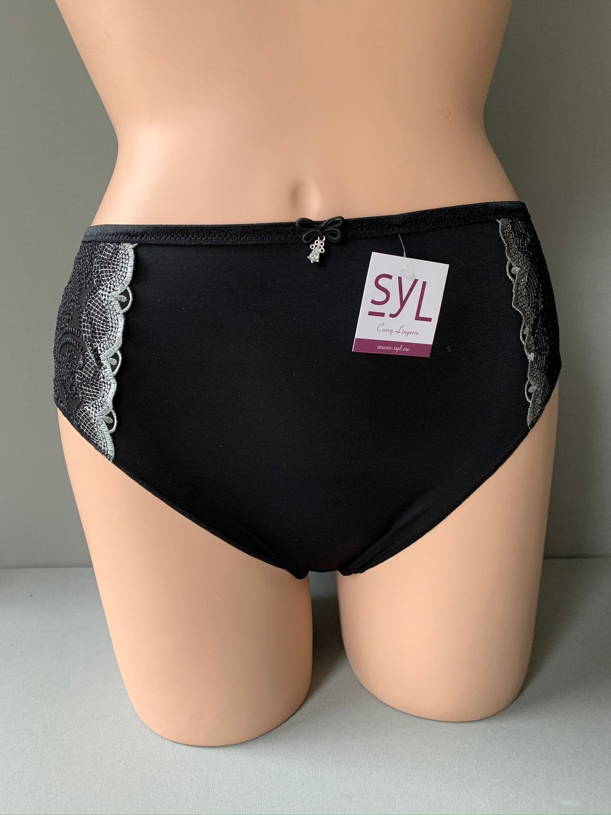 Syl invisible slip maat 46 Model charis black grey, Verzenden, Zwart, Slip